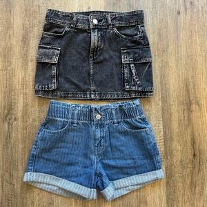 Girl's NWT Size 8 Denim Shorts & Skirt Bundle H&M Cat &‎ Jack